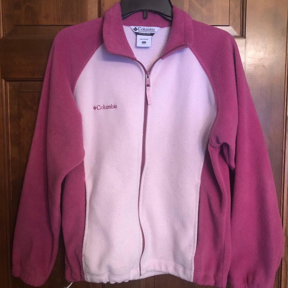 Pink 2-Tone Columbia Fleece Jacket - Size Small